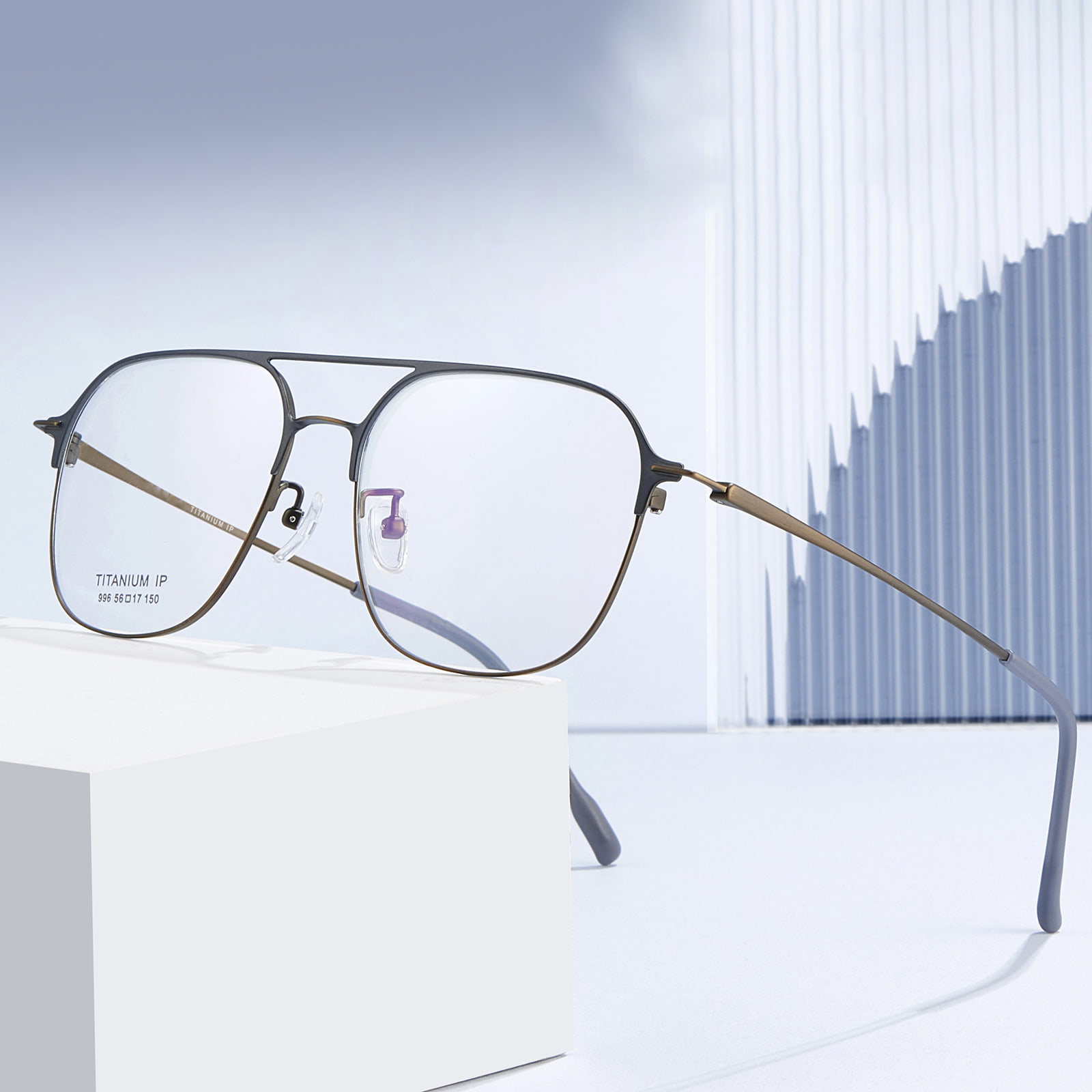 996 Double Beam One-Piece Pure Titanium glasögon