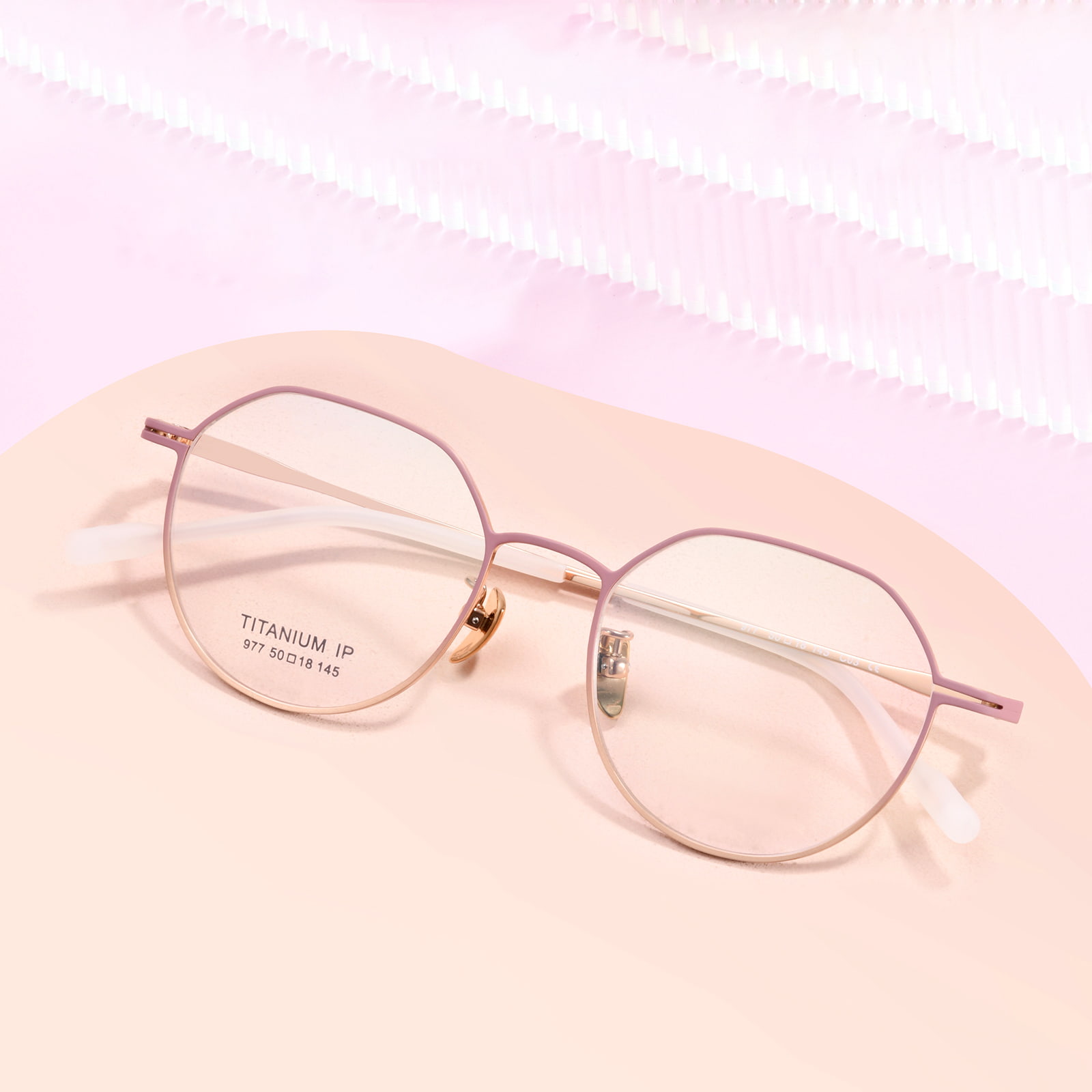 977 Gradient Non-Weld Spot Non-Oxidized Pure Titanium Glasögon