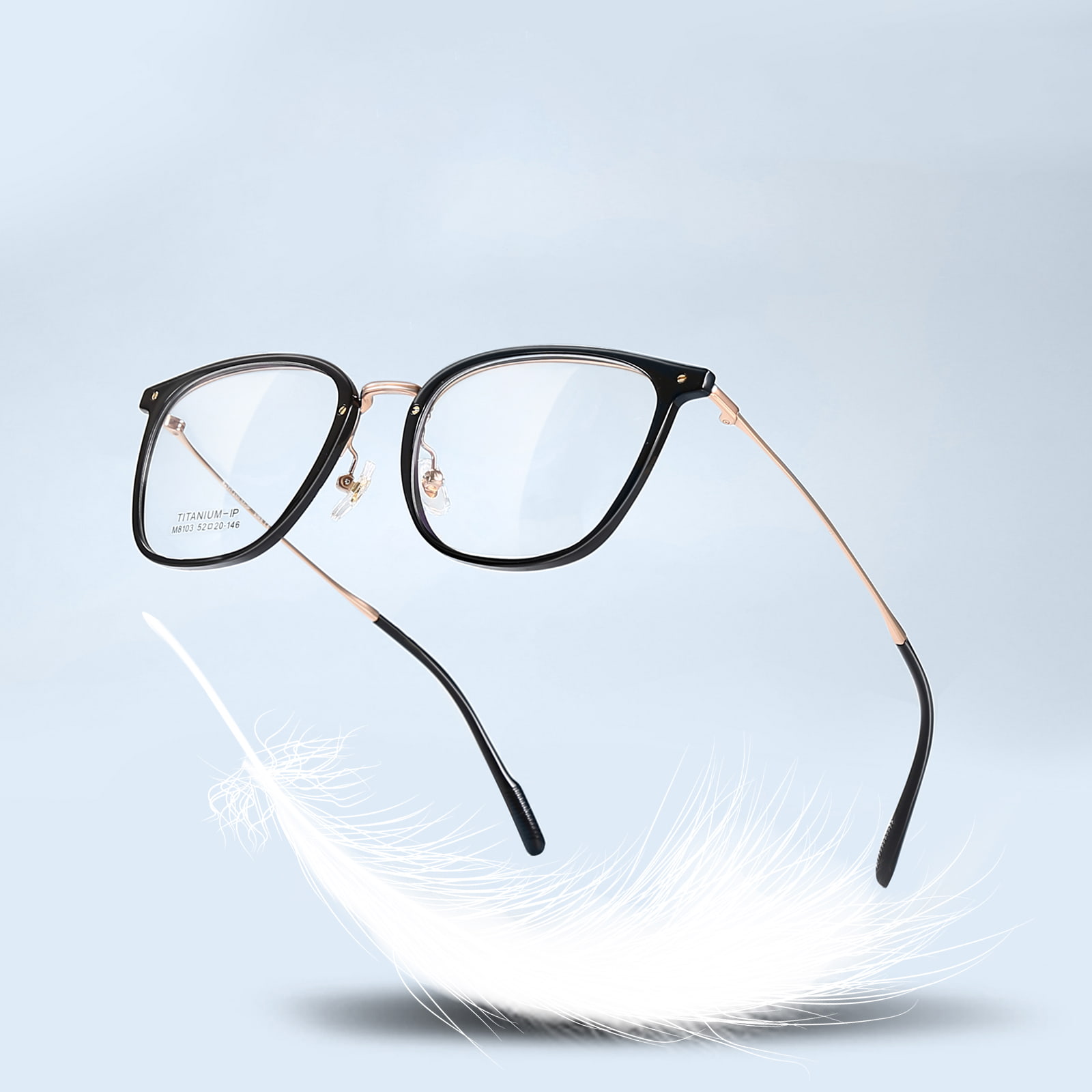 M8103 Drop-resistenta, klara, icke-deformerbara β-titanglasögon