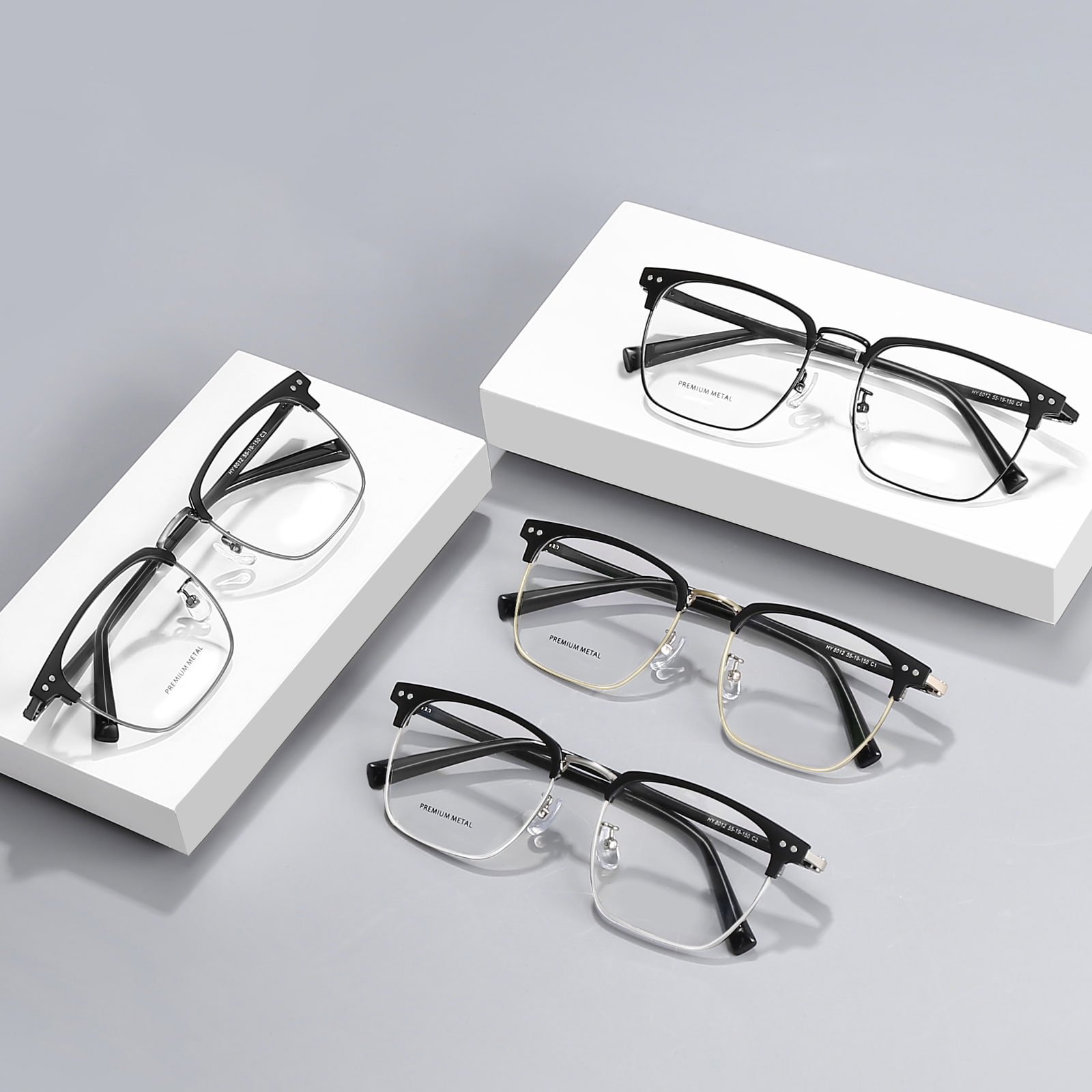 8012 Minimalistiska nästryckslegeringsglasögon