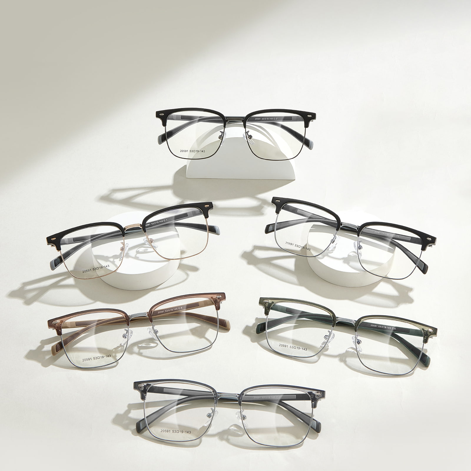 20591 Casual Plast Steel Temple Alloy Glasögon