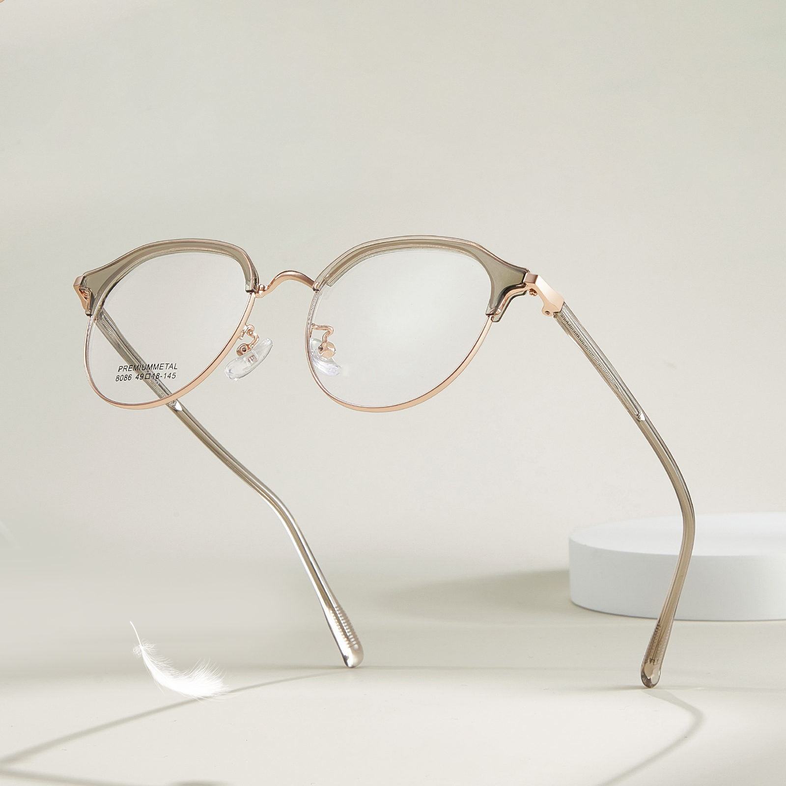 8086 Daily Reading Oval Ram Alloy Glasögon