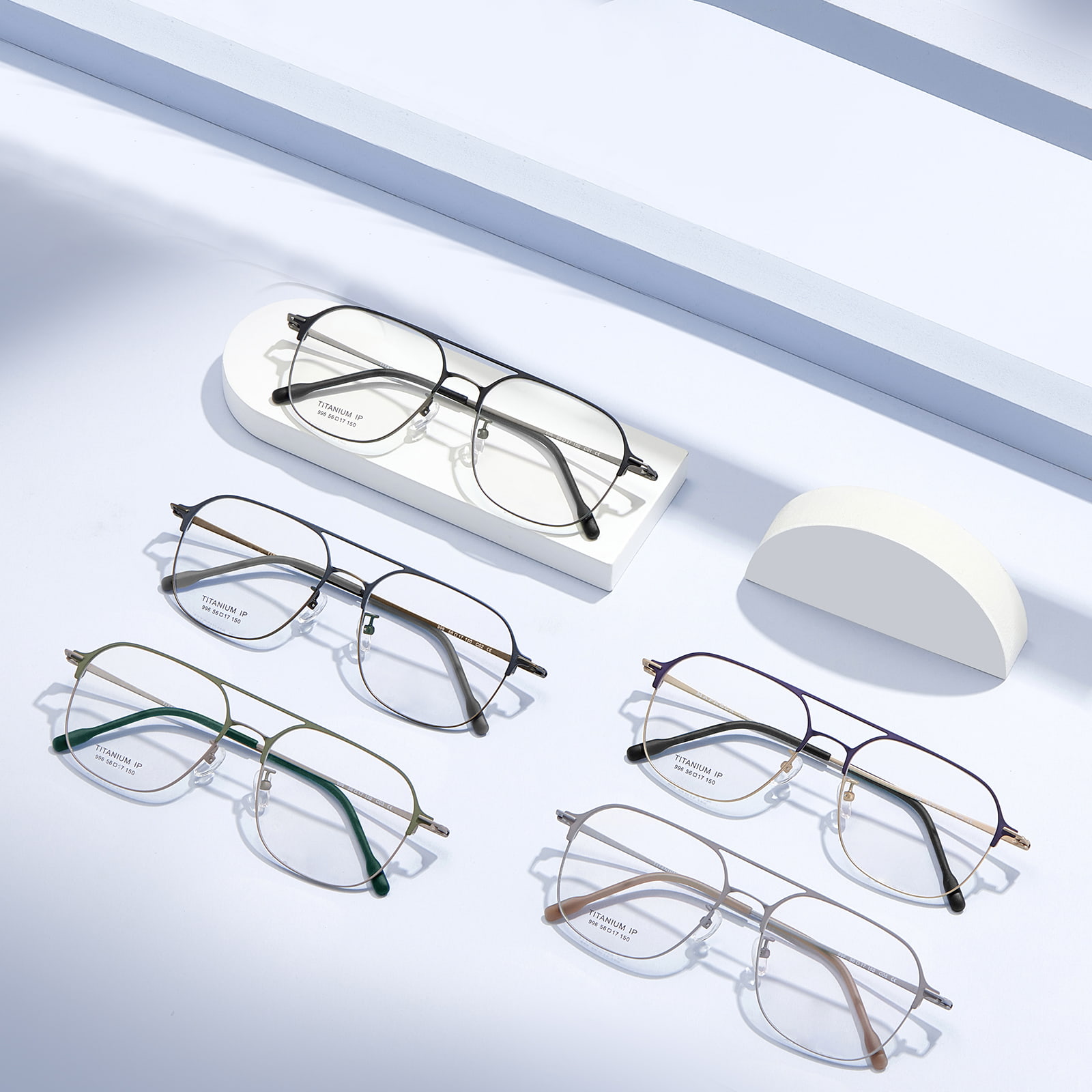 996 Double Beam One-Piece Pure Titanium glasögon
