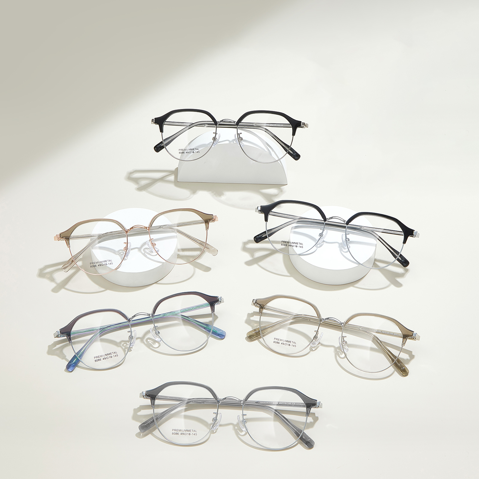 8086 Daily Reading Oval Ram Alloy Glasögon