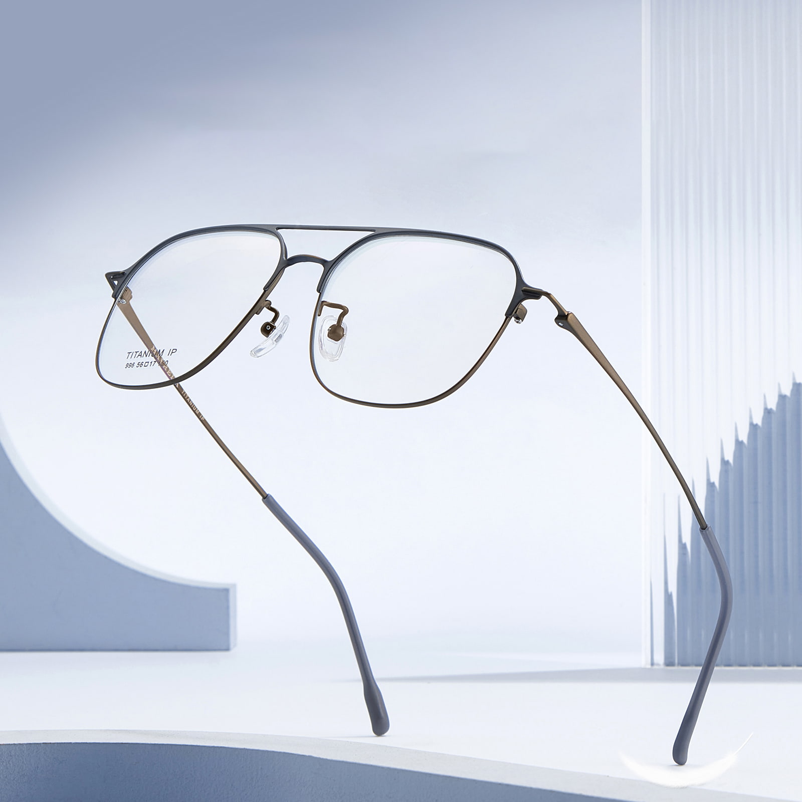 996 Double Beam One-Piece Pure Titanium glasögon
