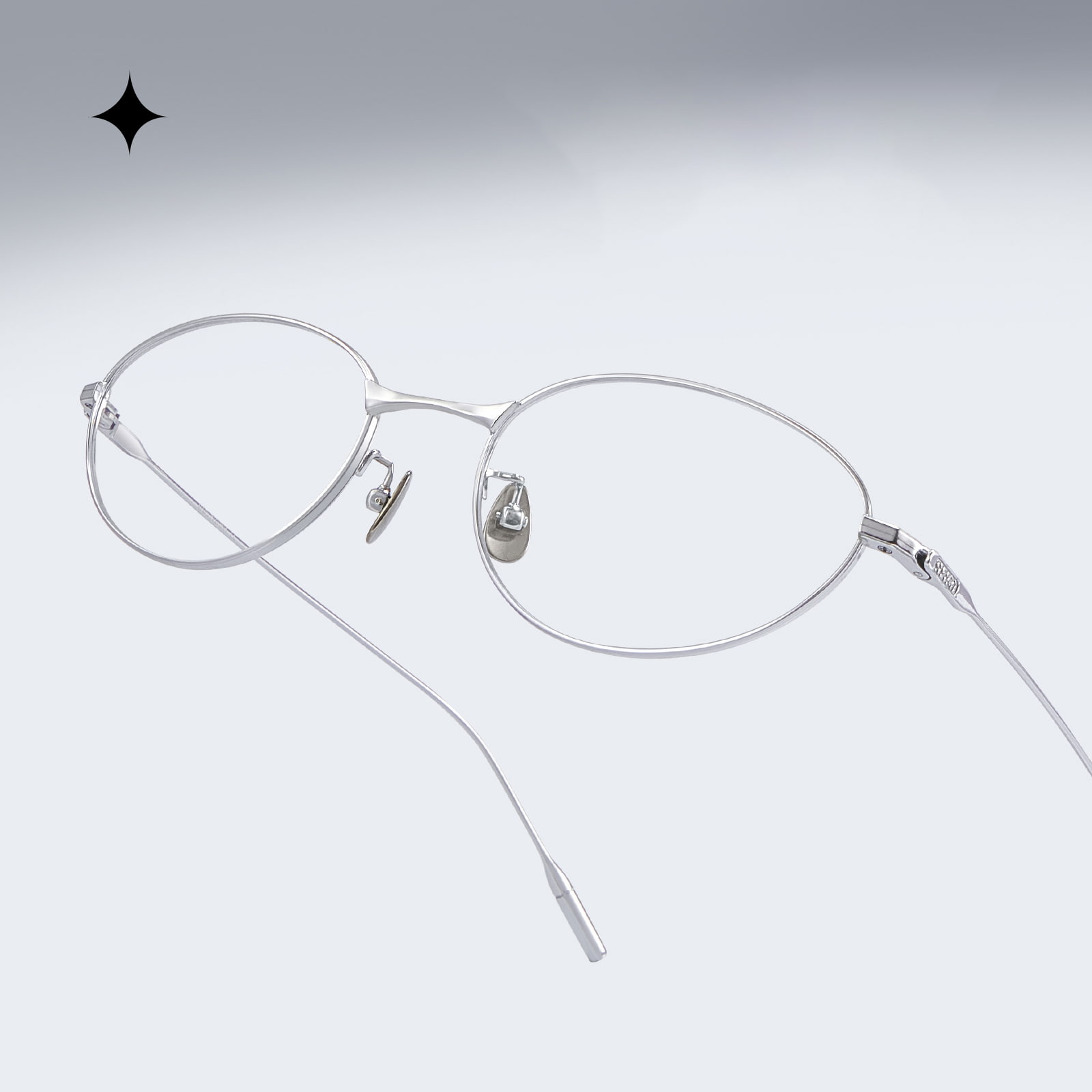Fade Oval Cat-Eye Color Rich Pure Titanium glasögon