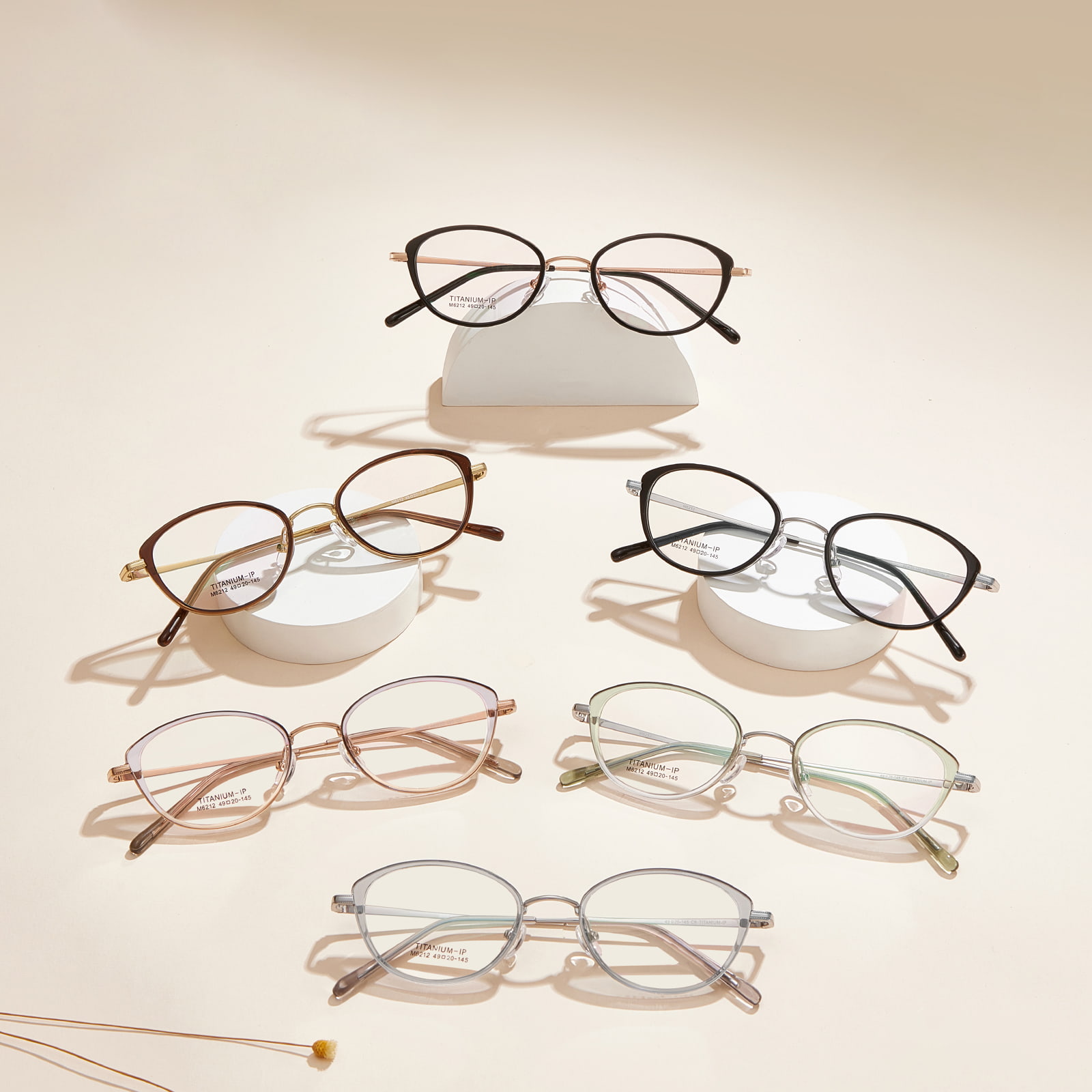 M6212 Bredbågade Soft Curve β Titanium glasögon