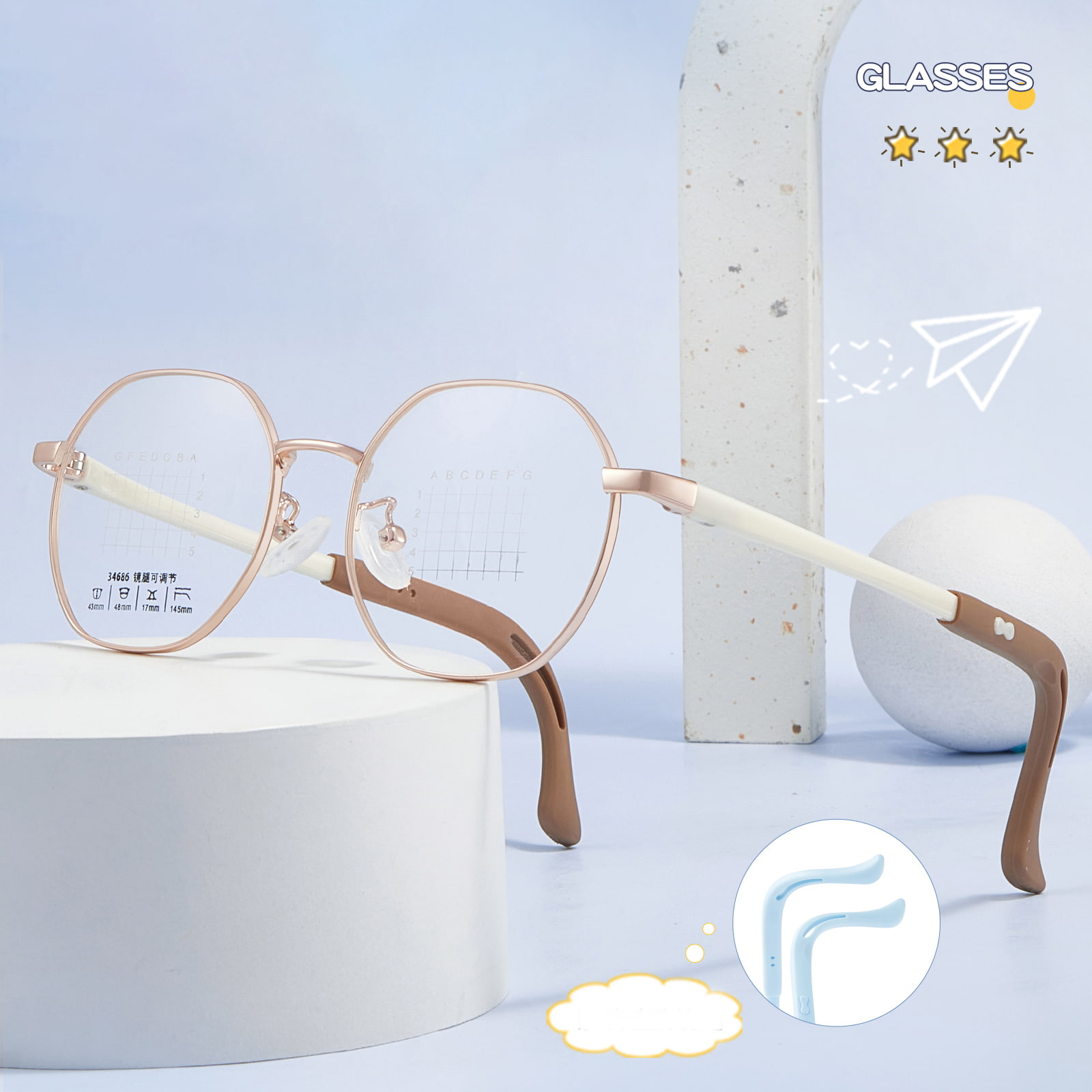 34686 Youth Polygonal Alloy Glasögon
