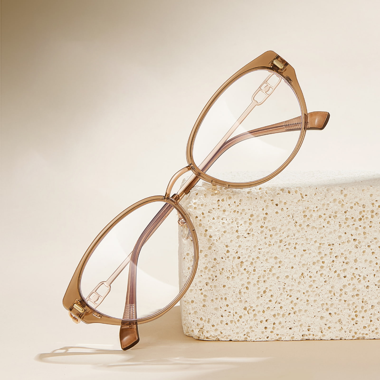 S12008 Cat-Eye Hollow Innerring Anti-Blue Light Glasögon