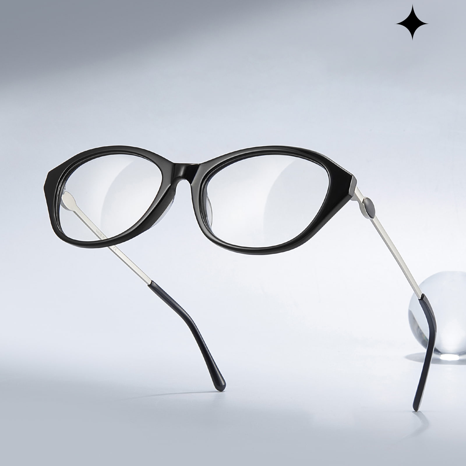 BC2039 Retro Cat-Eye Light Acetate Glasögon