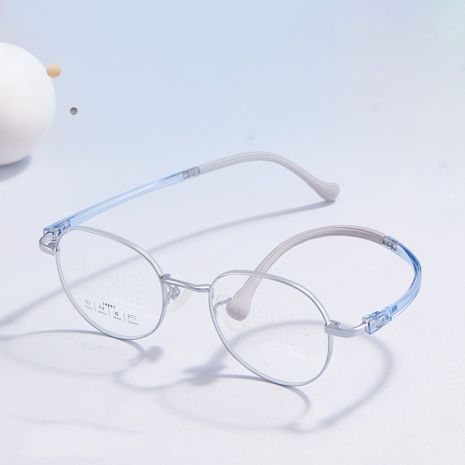 34893 Rund Båge Defocus Prevention Lins Legering glasögon