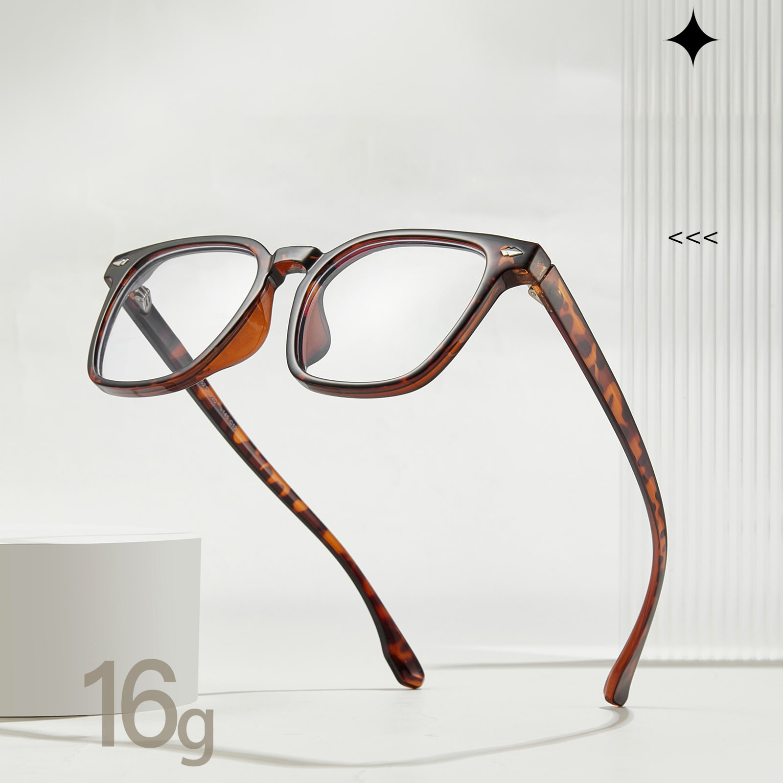 JF8042 fyrkantig ram Lättviktsglas med blå ljusblockering