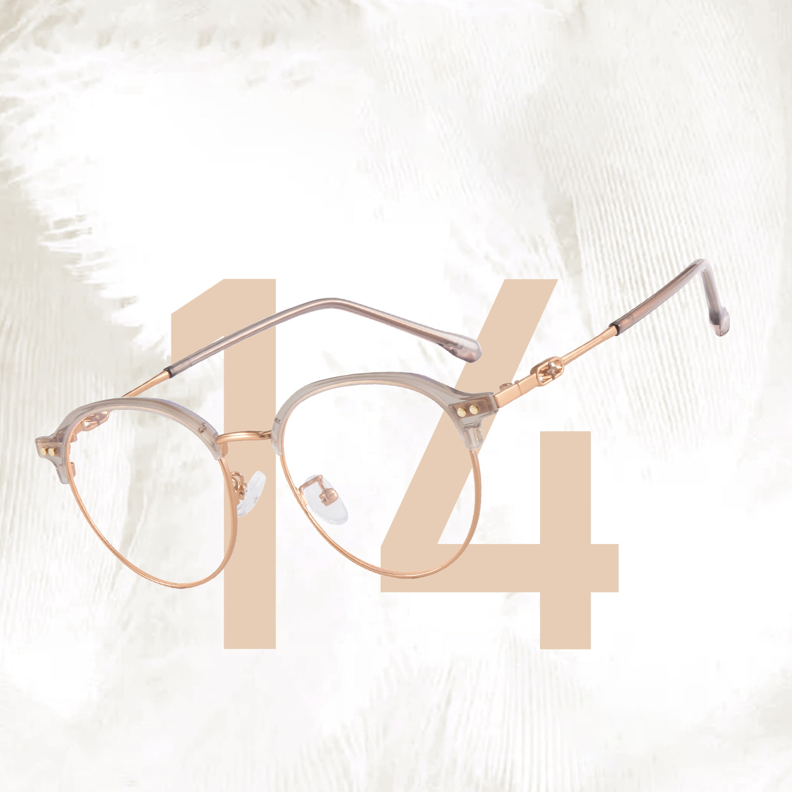 210131 Rund Ram Cross Casting Blue Light Blocking Glasögon
