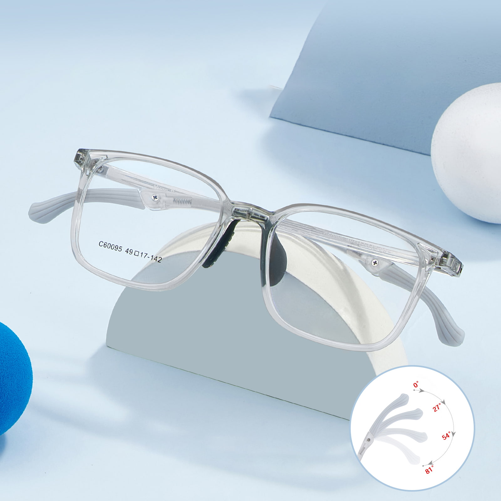 60095 Slitstarka sportglasögon med fyra vinkel justerbara