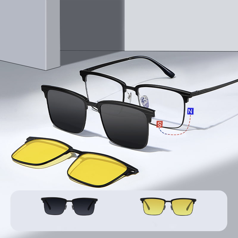 CH9202 Fint snidade ett stycke Myopia tre-i-ett magnetiska solglasögon