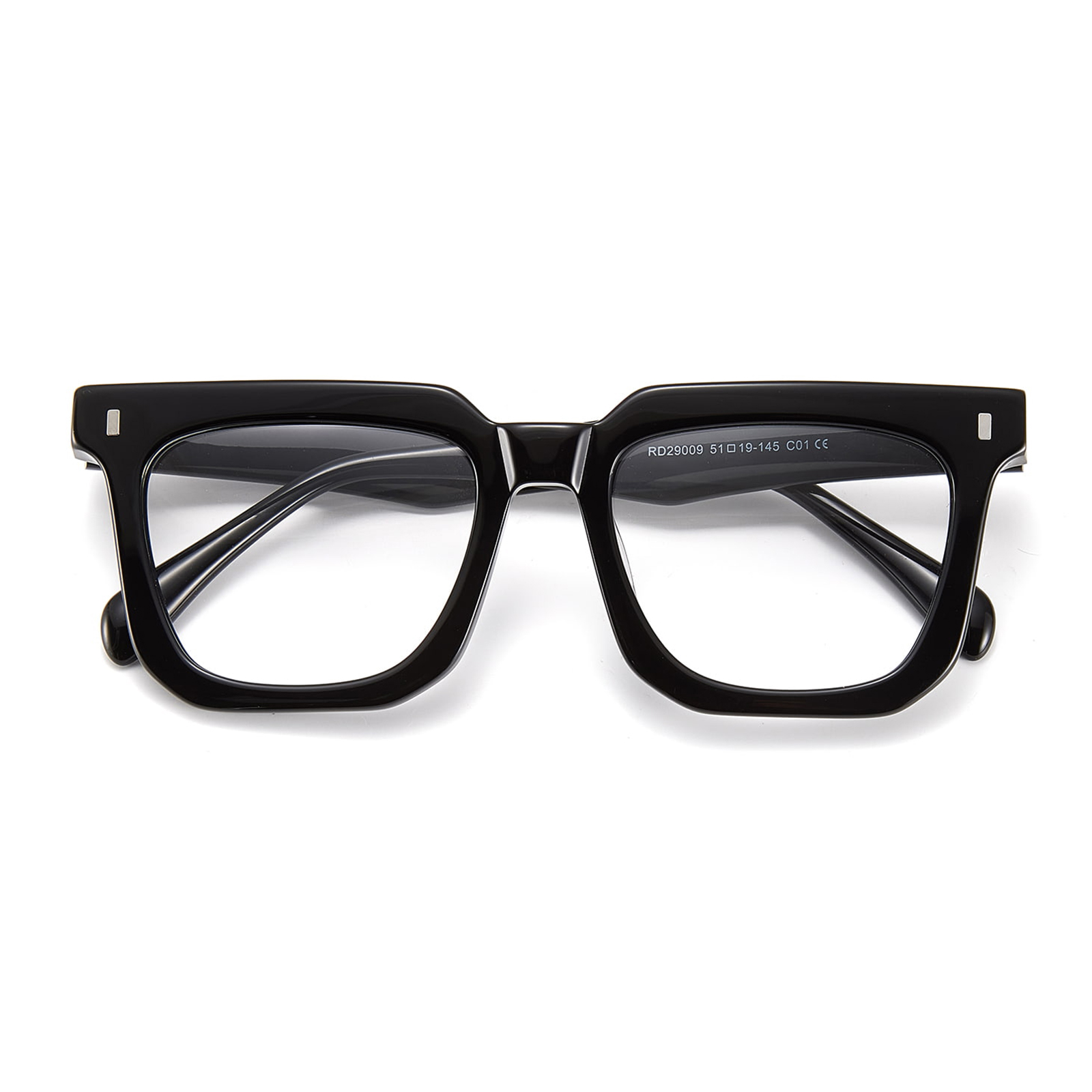 RD29009 Fet fyrkantig ram Sköldpaddsskal Textured Acetate Glasögon